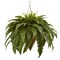 Nearly Natural 26" Giant Artificial Boston Fern with Cone Hanging Basket